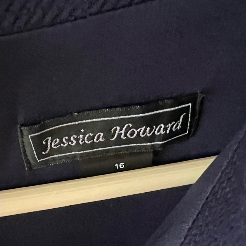 Jessica Howard Navy Mini Dress with White Embroidered Placket - Picture 3 of 8